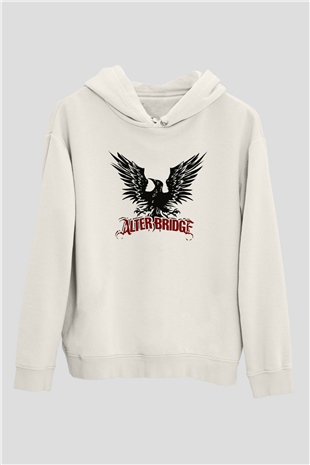 Alter Bridge Beyaz Unisex Kapşonlu Sweatshirt