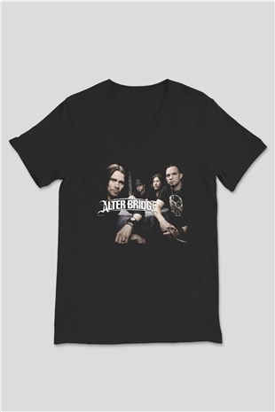 Alter Bridge Siyah Unisex V Yaka Tişört T-Shirt