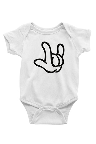 Alto Ritmo Rock Big Band Baskılı Beyaz Unisex Bebek Body - Zıbın