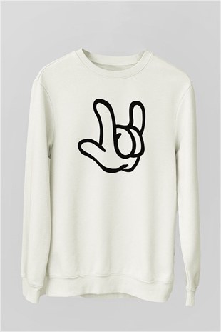 Alto Ritmo Rock Big Band Beyaz Unisex Sweatshirt
