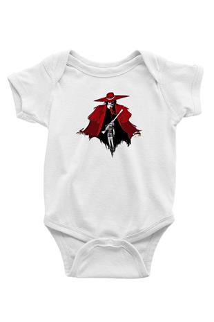 Alucard Baskılı Beyaz Unisex Bebek Body - Zıbın