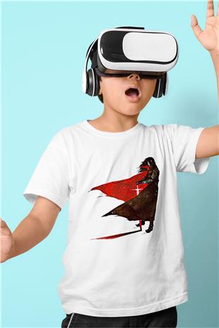 Alucard Baskılı Beyaz Unisex Beyaz Çocuk Tişört - Tshirt