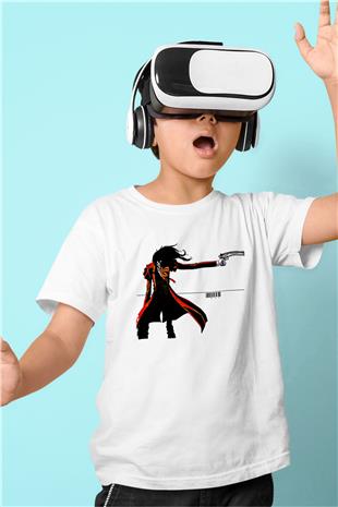 Alucard Baskılı Beyaz Unisex Beyaz Çocuk Tişört - Tshirt