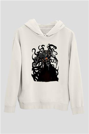 Alucard Baskılı Beyaz Unisex Hoodie