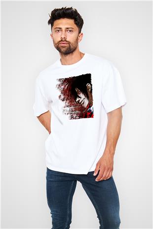 Alucard Baskılı Beyaz Unisex Oversize Tişört - Tshirt
