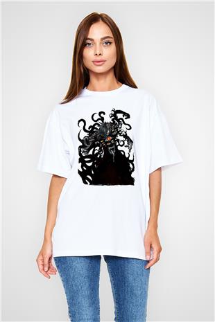 Alucard Baskılı Beyaz Unisex Oversize Tişört - Tshirt