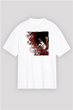 Alucard Baskılı Beyaz Unisex Oversize Tişört - Tshirt