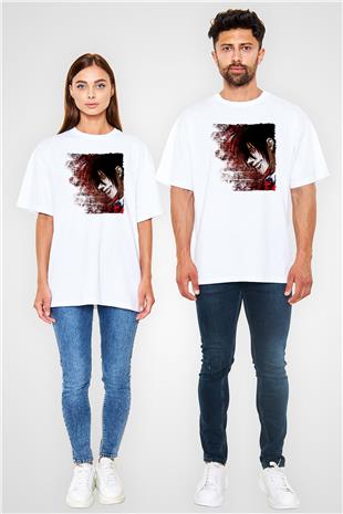 Alucard Baskılı Beyaz Unisex Oversize Tişört - Tshirt