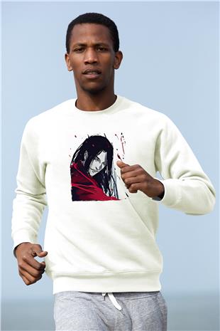 Alucard Baskılı Beyaz Unisex Sweatshirt