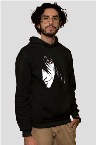 Alucard Baskılı Unisex Siyah Hoodie