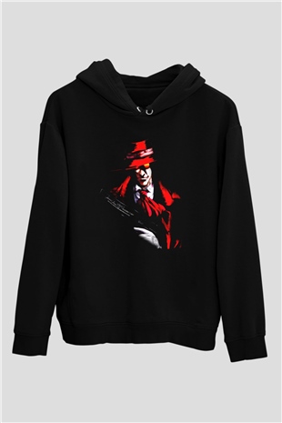 Alucard Baskılı Unisex Siyah Hoodie