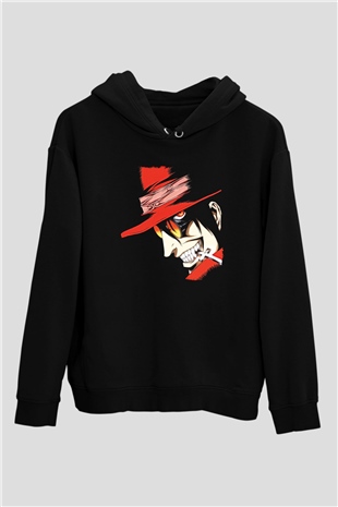 Alucard Baskılı Unisex Siyah Hoodie