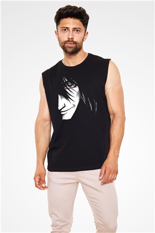 Alucard Baskılı Unisex Siyah Kolsuz Tişört - Tshirt
