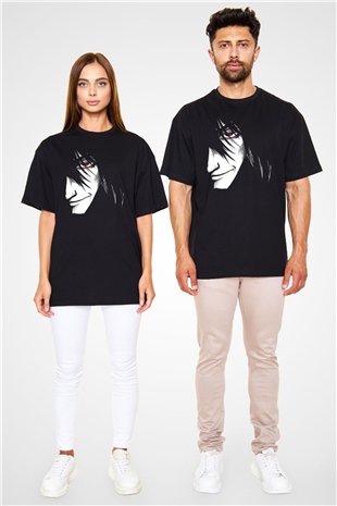 Alucard Baskılı Unisex Siyah Oversize Tişört - Tshirt