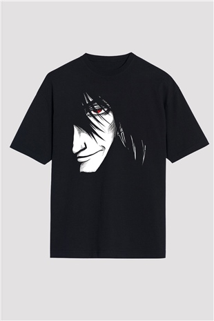 Alucard Baskılı Unisex Siyah Oversize Tişört - Tshirt