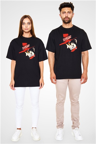 Alucard Baskılı Unisex Siyah Oversize Tişört - Tshirt