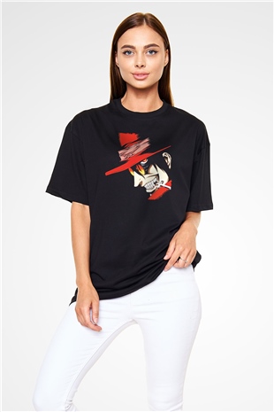 Alucard Baskılı Unisex Siyah Oversize Tişört - Tshirt