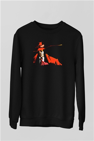 Alucard Baskılı Unisex Siyah Sweatshirt