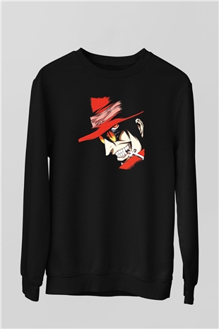 Alucard Baskılı Unisex Siyah Sweatshirt