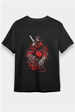 Alucard Baskılı Unisex Siyah Tişört - Tshirt