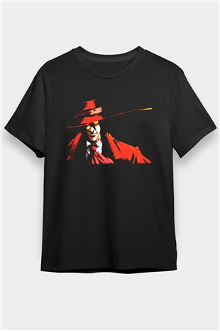 Alucard Baskılı Unisex Siyah Tişört - Tshirt