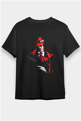 Alucard Baskılı Unisex Siyah Tişört - Tshirt