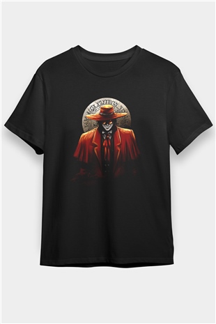 Alucard Baskılı Unisex Siyah Tişört - Tshirt