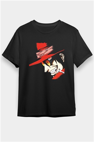 Alucard Baskılı Unisex Siyah Tişört - Tshirt