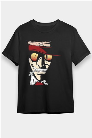 Alucard Baskılı Unisex Siyah Tişört - Tshirt