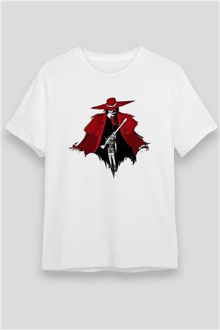 Alucard Unisex Baskılı Beyaz Tişört - Tshirt