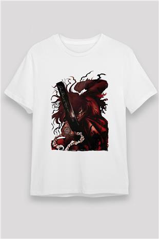 Alucard Unisex Baskılı Beyaz Tişört - Tshirt