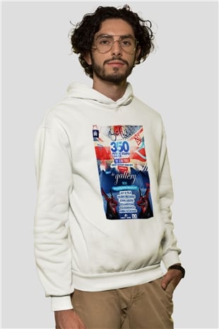 Aly & Fila Beyaz Unisex Kapşonlu Sweatshirt
