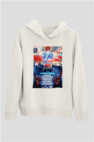 Aly & Fila Beyaz Unisex Kapşonlu Sweatshirt