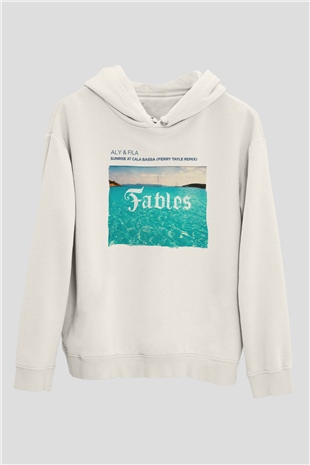 Aly & Fila Beyaz Unisex Kapüşonlu Sweatshirt