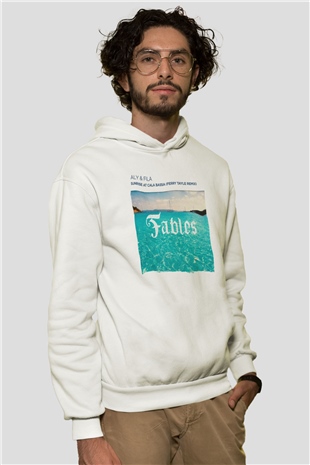 Aly & Fila Beyaz Unisex Kapüşonlu Sweatshirt