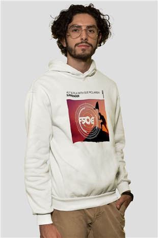 Aly & Fila Beyaz Unisex Kapüşonlu Sweatshirt