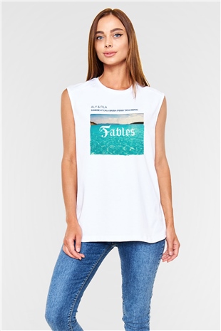 Aly & Fila Beyaz Unisex Kolsuz Tişört