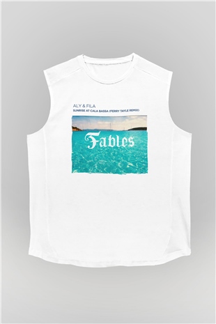 Aly & Fila Beyaz Unisex Kolsuz Tişört