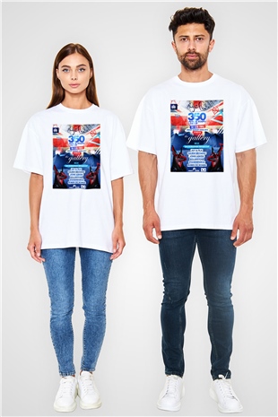Aly & Fila Beyaz Unisex Oversize Tişört T-Shirt