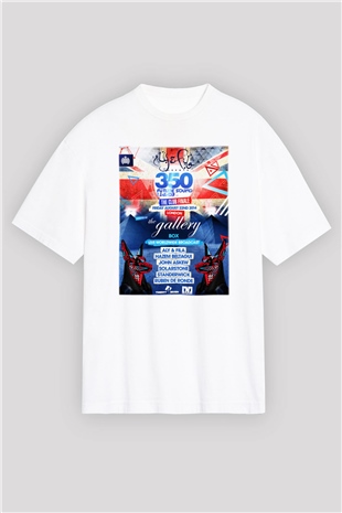 Aly & Fila Beyaz Unisex Oversize Tişört T-Shirt