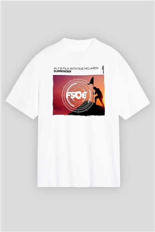 Aly & Fila Beyaz Oversize Tişört Oversize T-shirt - TişörtFabrikası