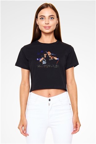 Aly & Fila Siyah  Crop Top Tişört