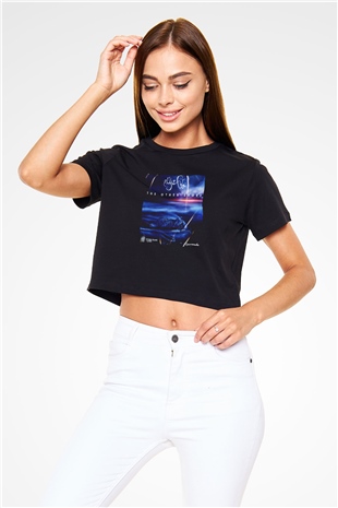 Aly & Fila Siyah  Crop Top Tişört
