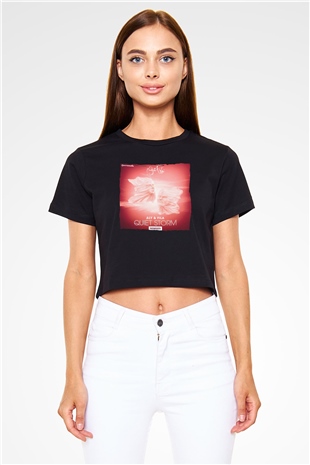 Aly & Fila Siyah  Crop Top Tişört