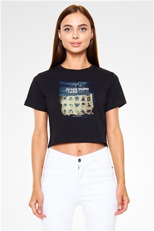 Aly & Fila Siyah  Crop Top Tişört