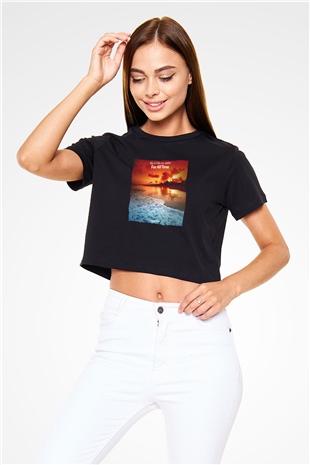 Aly & Fila Siyah  Crop Top Tişört