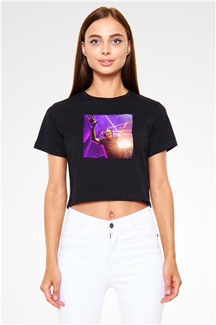 Aly & Fila Siyah  Crop Top Tişört