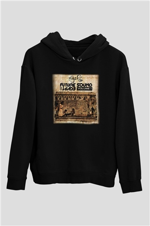 Aly & Fila Siyah Unisex Hoodie