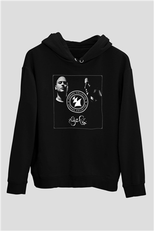 Aly & Fila Siyah Unisex Kapüşonlu Sweatshirt