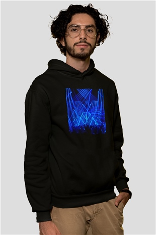 Aly & Fila Siyah Unisex Kapüşonlu Sweatshirt